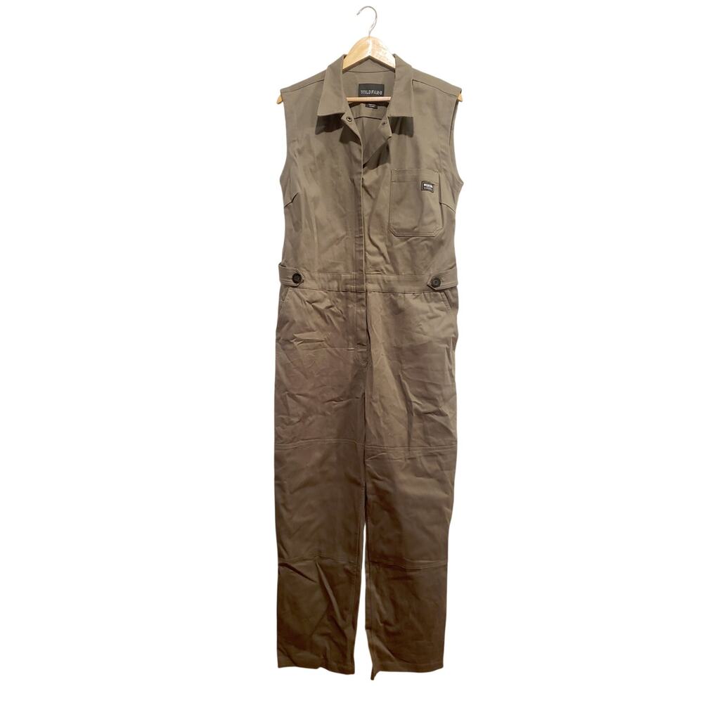 Wildfang The Essential Sleeveless Adjustable Waist Coverall Green Size XL